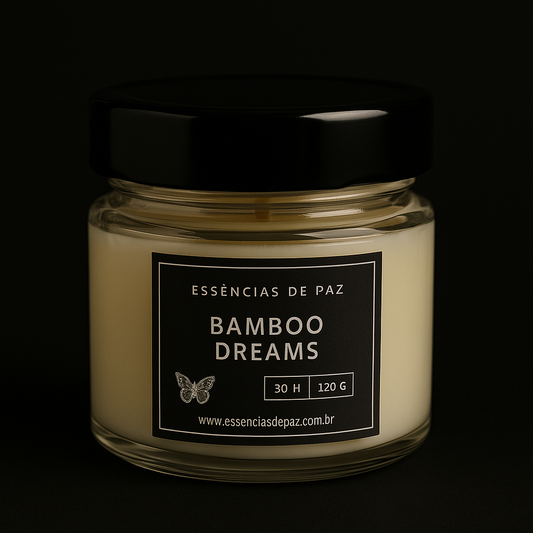 Bamboo Dreams – Vela Artesanal Vegana | 120g • 30h de Frescor e Equilíbrio
